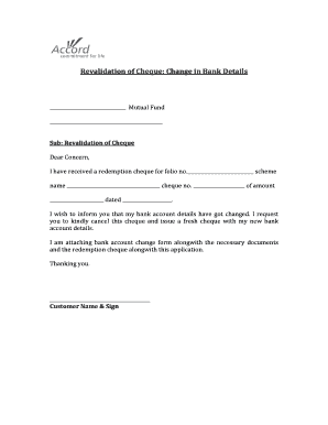 Cheque Revalidation Letter Format