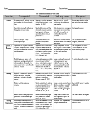 Socratic Seminar Rubric  Form