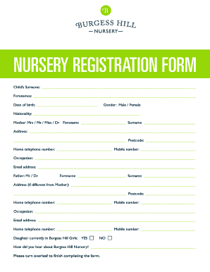 Nursery Registration Certificate  Form
