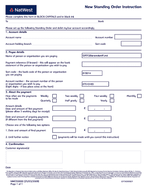 New Standing Order Instruction Bbritainsbestguidesbborgb  Form