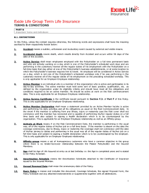 Insurance Policy Document  Form