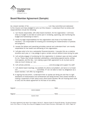 Board Member Agreement Template  Form