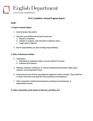 dr bamu phd progress report format