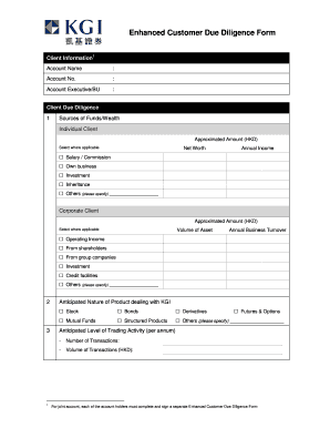 Enhanced Due Diligence Form