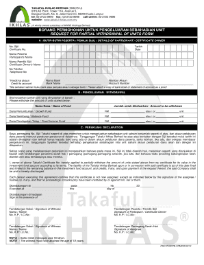 Keluarkan Duit Takaful Ikhlas  Form