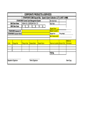 Hdfc Cms Deposit Slip PDF  Form