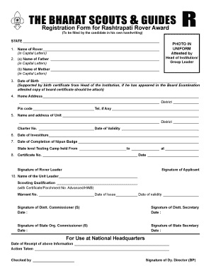 Rashtrapati Rover Registration Form