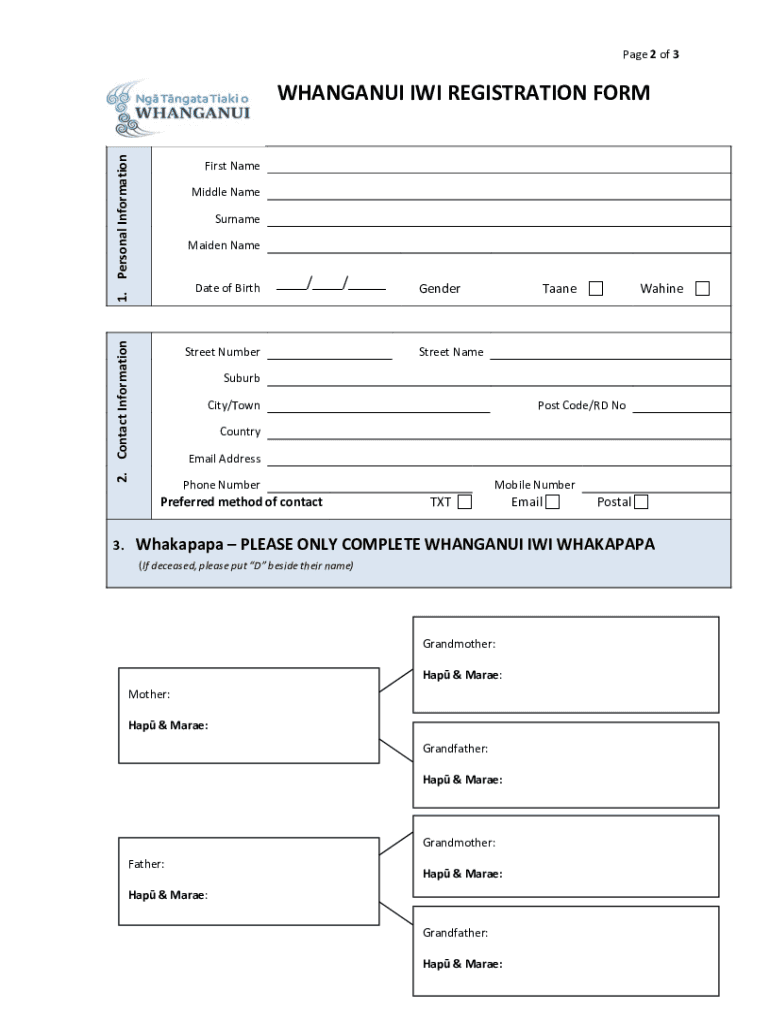 WHANGANUI IWI REGISTRATION FORM Electionzcom Limited