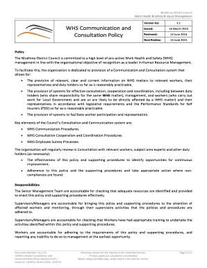  Whs Consultation Form Template 2013