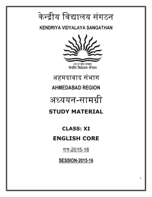 Kv Ahmedabad Region Study Material Class 11  Form
