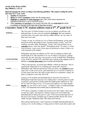 Some Unc Student Athletes Read at 3rd 4th Grade Level Form