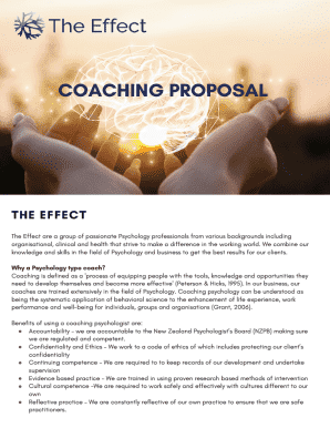 Coaching Proposal Template  Form