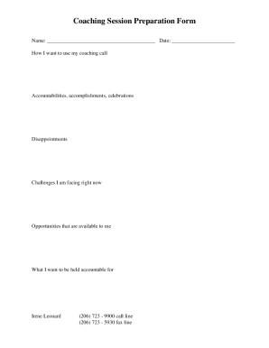 Coaching Session Form