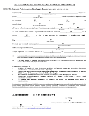 31 Stormo Ciampino Parcheggio  Form