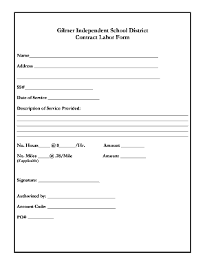 Contract Labor Form