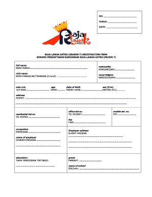 Entry Form Raja Lawak 71 Bastrogempakbbcombbmyb