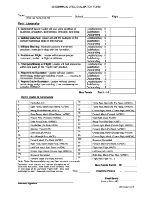 Cadet Flight Command Evaluation Form