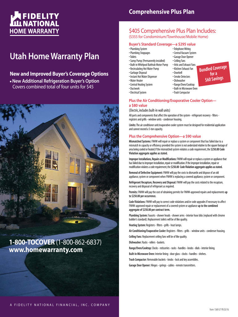 BUtahb Fidelity National Home Warranty 2016-2022