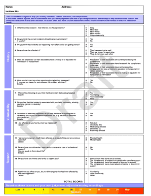 Bulletin 196 Pt 2 Developments in ASB Casework Management Risk Assessment Matrixdoc Housemark Co  Form