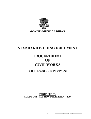 Standard Bidding Document Rcd Bihar  Form