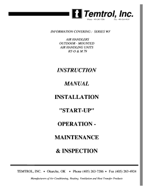 Temtrol Ahu Manual  Form