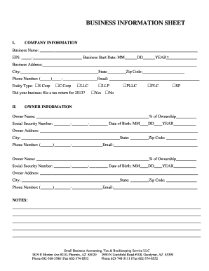 Business Information Form