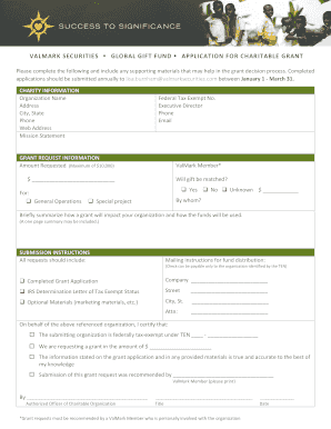 VALMARK SECURITIES GLOBAL GIFT FUN D APPLICATION for  Form