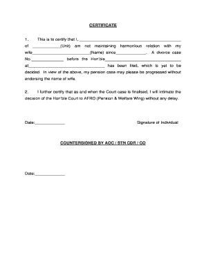 Relationship Certificate Format PDF