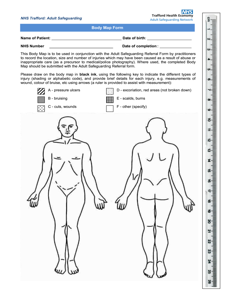 Body Map Template Adults  Form