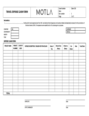 TRAVEL EXPENSE CLAIM FORM 2 Fwmetercoza Fw Meter Co