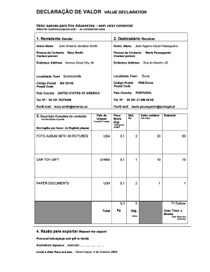 Ctt Customs Declaration Form