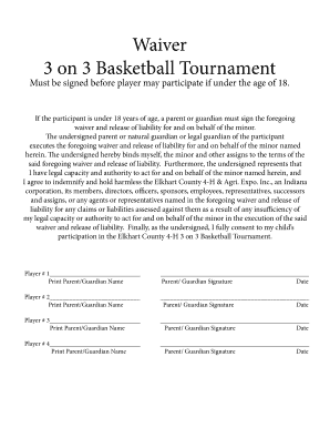 Tournament Waiver Form