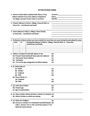 Attestation Form Rajasthan