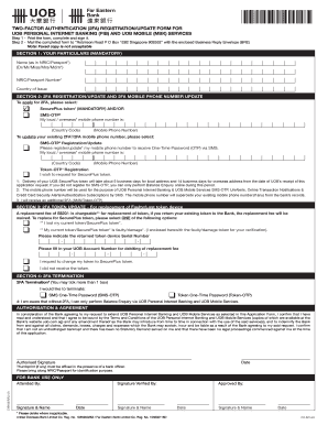 Uob 2fa Registration Online  Form
