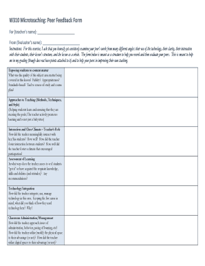 Microteaching Feedback Form