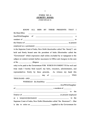 Surety Bond Format