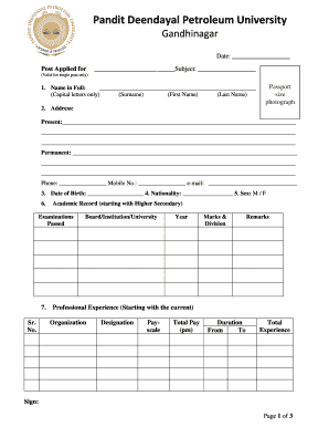 Staff Recruitment Form