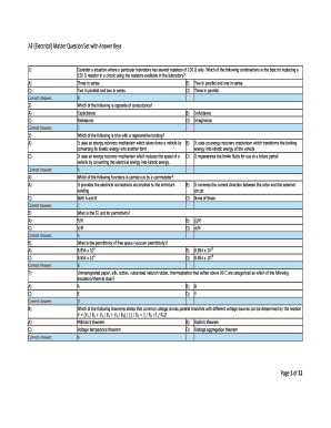 Ae Electrical Master Question and Answers Key Form