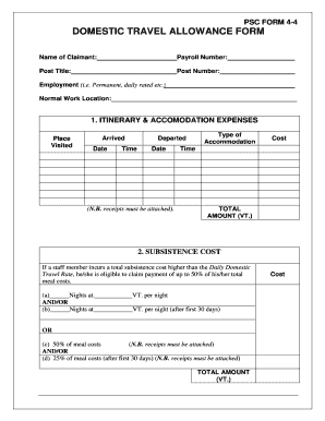 Travel Allowance Form