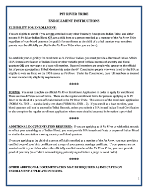 Pit River Tribe Enrollment Form