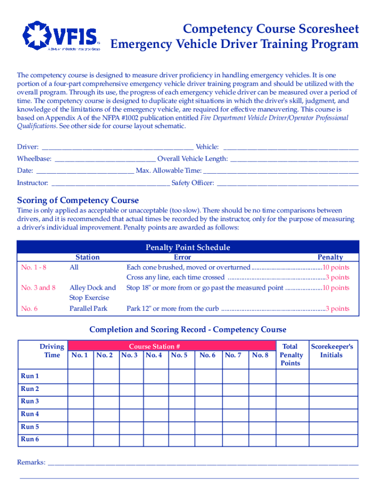 Evoc Driving Course Layout  Form