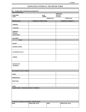 EMPLOYEE INTERNAL TRANSFER FORM Pjdcommy