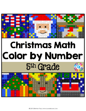 Brittney Field Games4gains Christmas Color by Number  Form