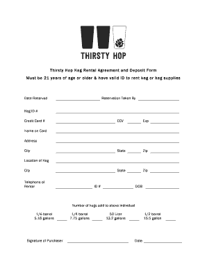 Keg Rental Form