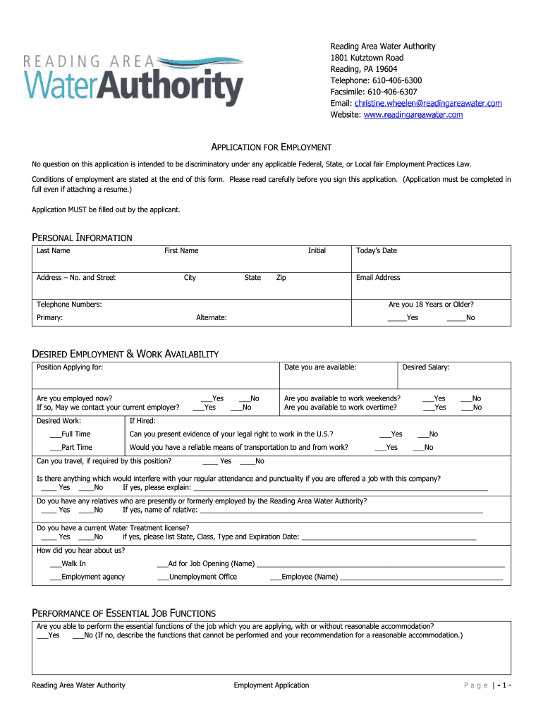 Personal Information Desired Employment & Work Availability