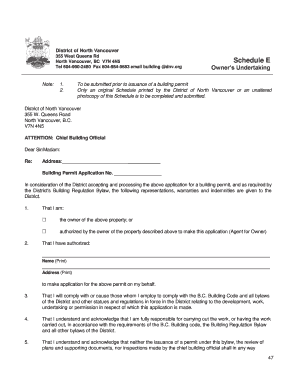 District of North Vancouver Schedule F  Form