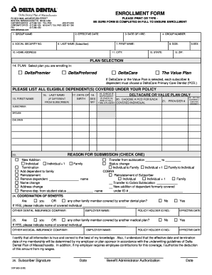 Delta Dental Enrollment  Form