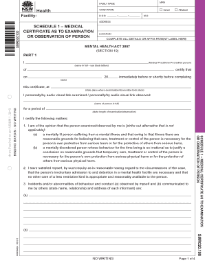 New South Wales Medical Certificate  Form