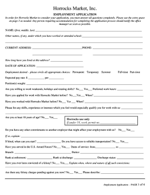 Horrocks Application  Form
