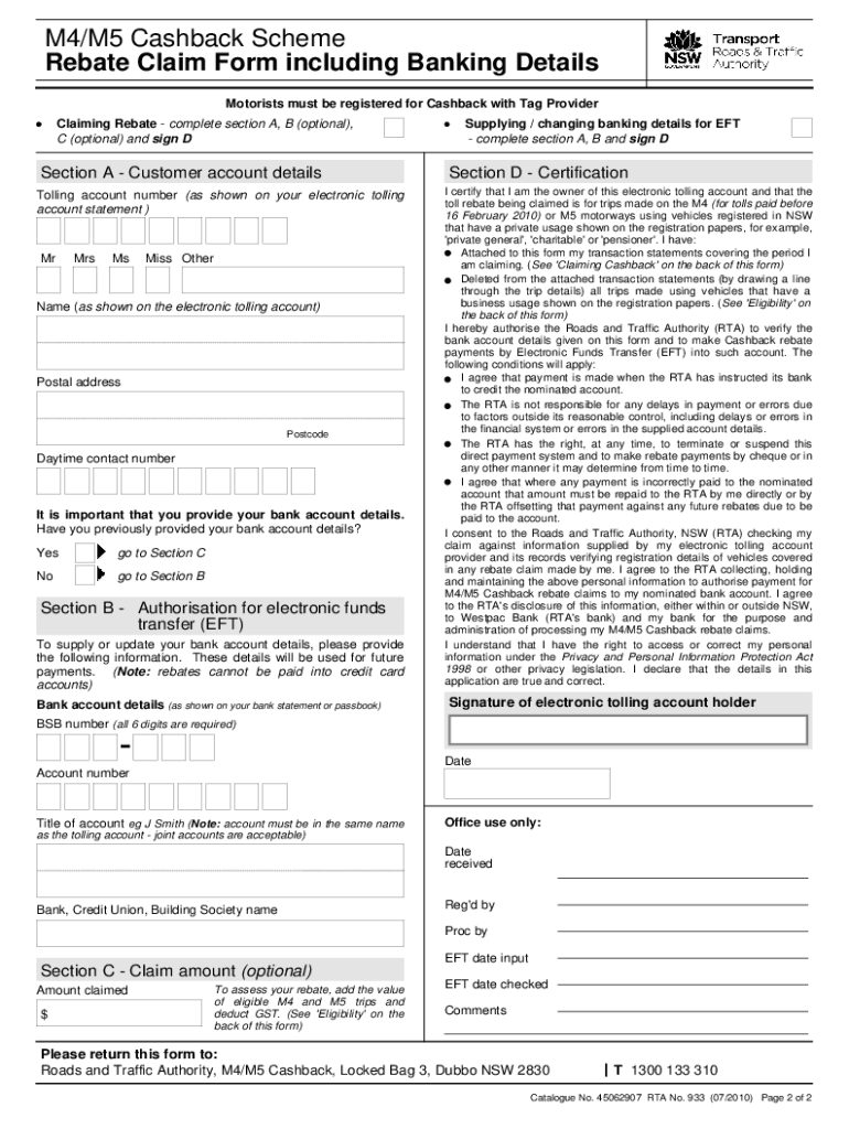 M5 Cashback Claim  Form